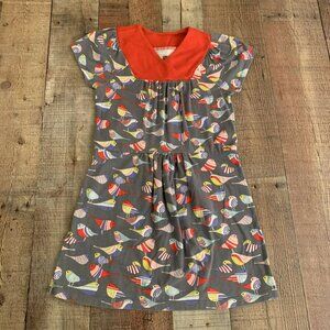 Tea Collection Girls Size 8 Dress With Red Bird Parakeet print